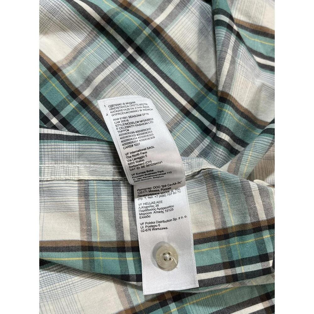 The North Face Button Up Shirt Short Sleeve Plaid Size Large W/ Pocket - Picture 6 of 9